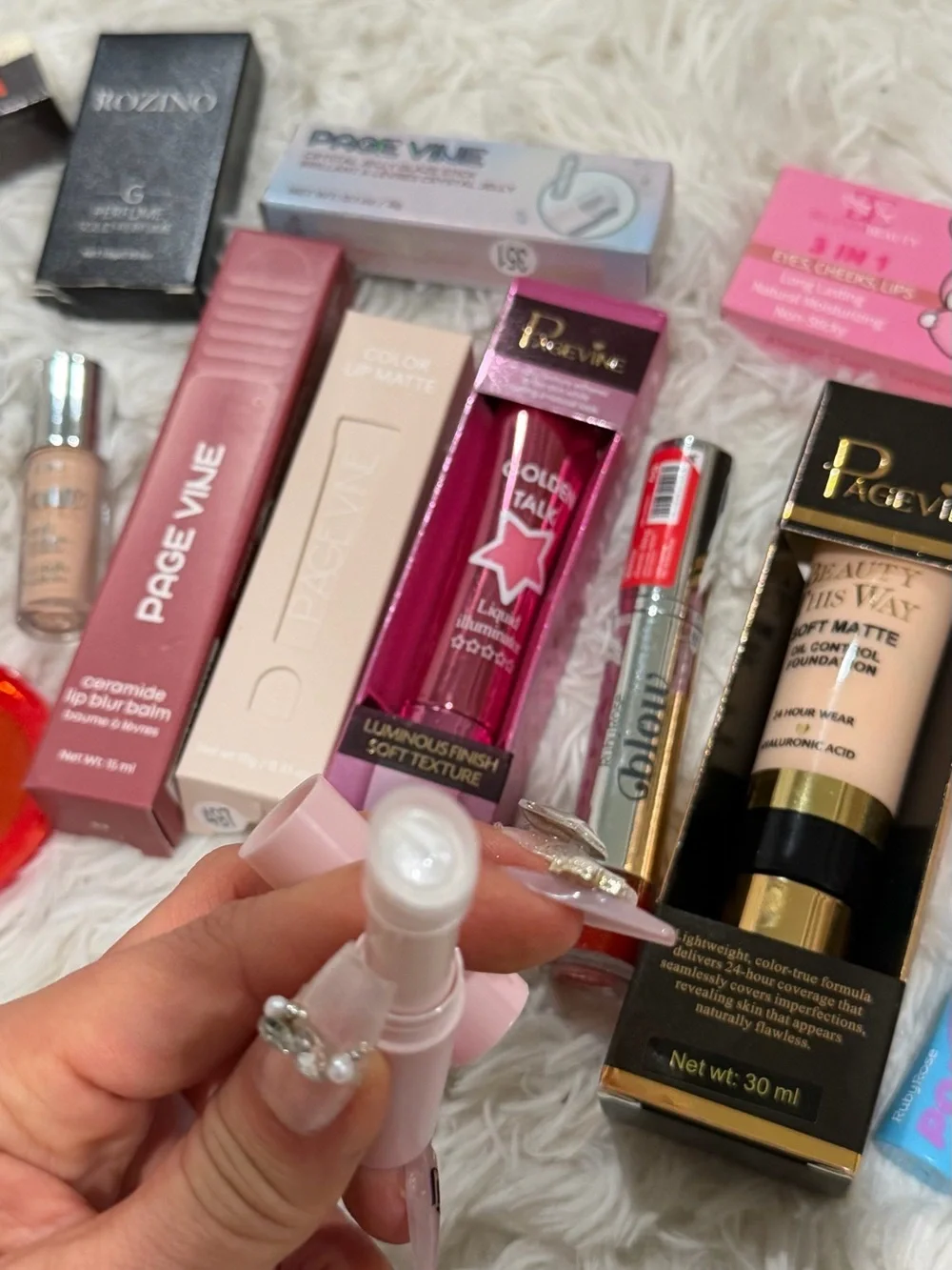 17 Items PageVine Liquid Lipstick & Ruby Rose Dopamine Cheek Tint Bundle